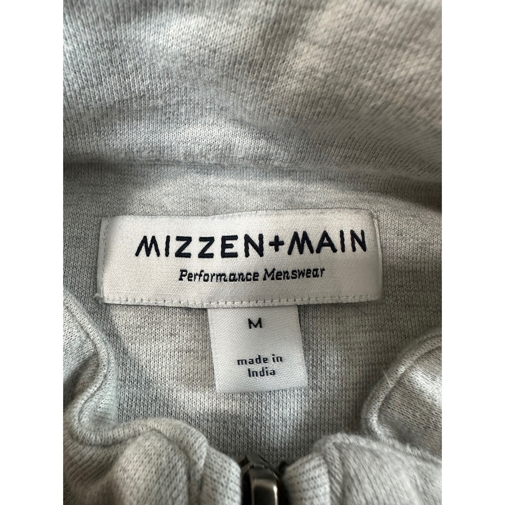 Mizzen + Main Performance Knit Quarter Zip Pullover Sweater Men Size M Gray EUC - Picture 2 of 8